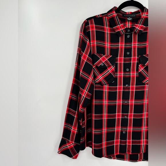 NWOT Sanctuary Boyfriend For Life After Hours Plaid Flannel Button Down Shirt XS - Picture 10 of 15